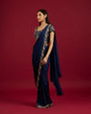 Mohey Women Indigo Blue Extravagance Draped Saree