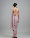 Mohey Women Regal Purple Pre Draped Saree
