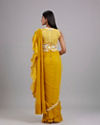 Mohey Women Sun-Kissed Yellow Georgette Pre Draped Saree