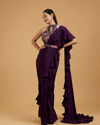 Mohey Women Purple Elegance Draped Saree