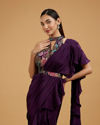 Mohey Women Purple Elegance Draped Saree