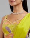 Mohey Women Emerald Elegance Georgette Pre Draped Saree