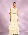 Elegant Cream Chinon Indo Western