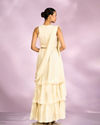 Mohey Women Elegant Cream Chinon Indo Western