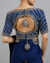 Mohey Women Indigo Blue Elegance Pre Draped Saree