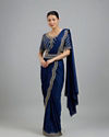 Mohey Women Indigo Blue Elegance Pre Draped Saree