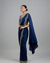 Mohey Women Indigo Blue Elegance Pre Draped Saree