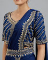 Mohey Women Indigo Blue Elegance Pre Draped Saree