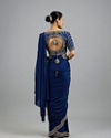 Mohey Women Indigo Blue Elegance Pre Draped Saree