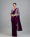 Enchanting Wine Delight Pre Draped Saree