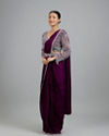 Mohey Women Enchanting Wine Delight Pre Draped Saree
