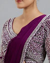 Mohey Women Enchanting Wine Delight Pre Draped Saree