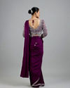 Mohey Women Enchanting Wine Delight Pre Draped Saree