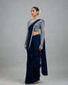 Mohey Women Indigo Blue Radiance Pre Draped Saree