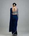 Mohey Women Indigo Blue Radiance Pre Draped Saree