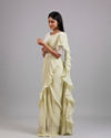 Mohey Women Pista Green Chiffon Pre Draped Saree
