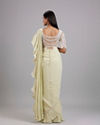 Mohey Women Pista Green Chiffon Pre Draped Saree