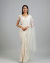 Elegant Cream Pre Draped Saree