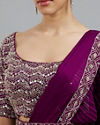 Mohey Women Wine Elegance Pre Draped Saree