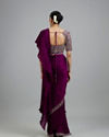 Mohey Women Wine Elegance Pre Draped Saree