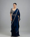 Mohey Women Indigo Blue Radiance Pre Draped Saree