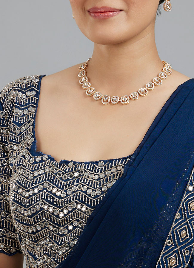 Mohey Women Indigo Blue Radiance Pre Draped Saree
