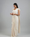 Mohey Women Exquisite Cream Pre Draped Saree