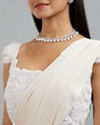 Mohey Women Exquisite Cream Pre Draped Saree
