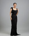 Glamorous Black Draped Saree Ensemble