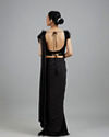 Mohey Women Glamorous Black Draped Saree Ensemble