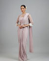 Mohey Women Purple Elegance Pre Draped Saree