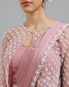 Mohey Women Enchanting Dusty Pink Elegance Pre Draped Saree