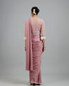 Mohey Women Enchanting Dusty Pink Elegance Pre Draped Saree