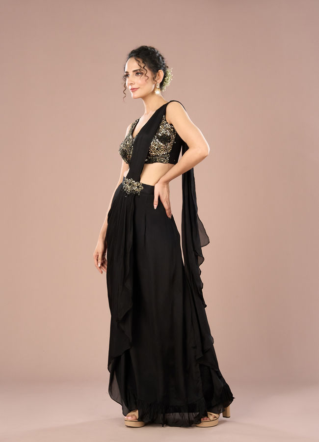 Mohey Women Ethereal Black Indo Western Ensemble