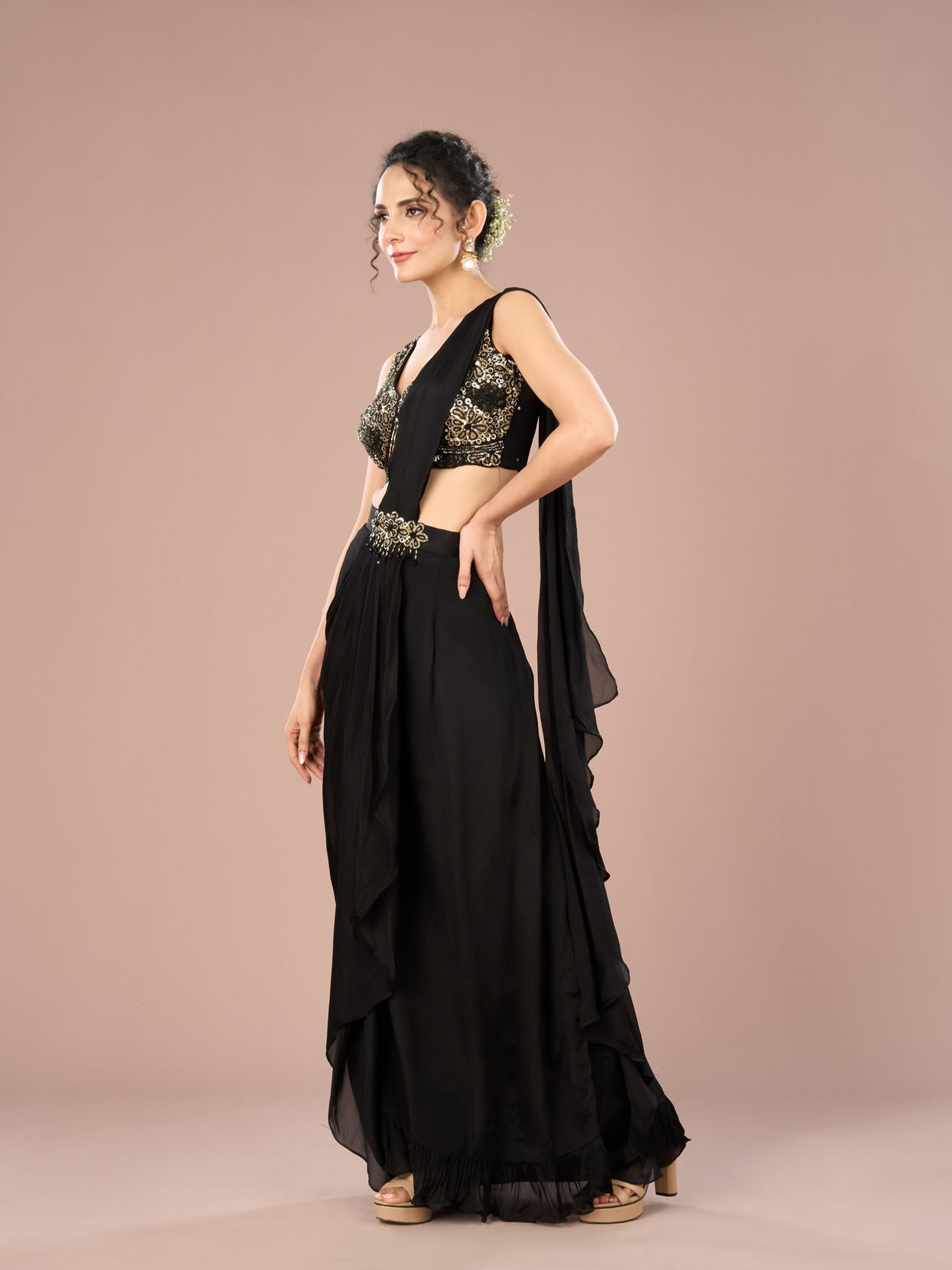 Mohey Women Ethereal Black Indo Western Ensemble