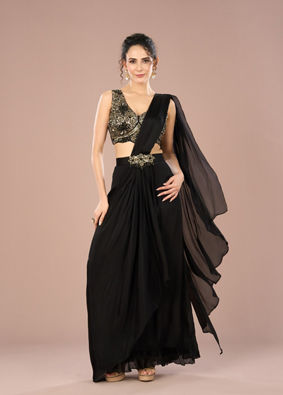 Mohey Women Ethereal Black Indo Western Ensemble