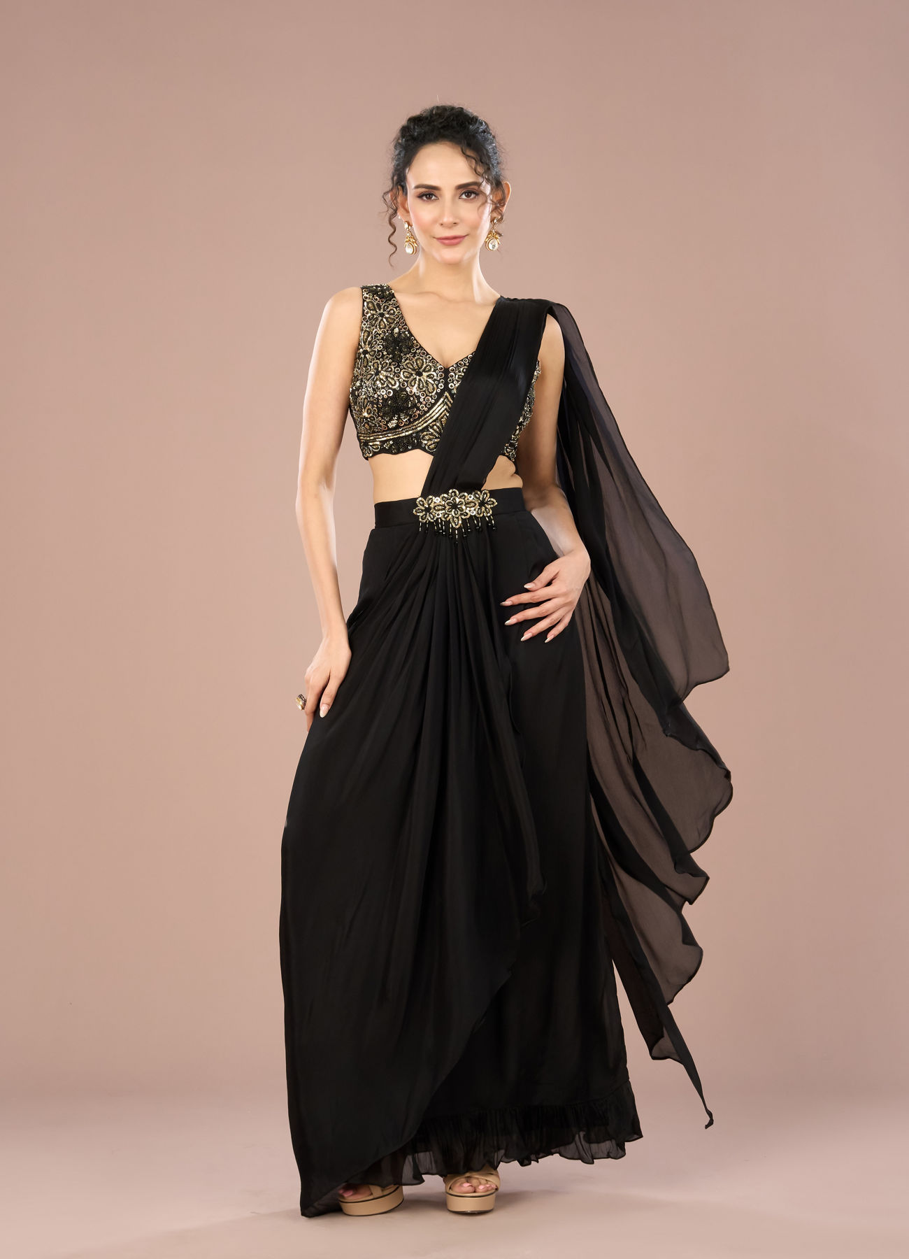 Mohey Women Ethereal Black Indo Western Ensemble