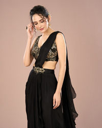 Mohey Women Ethereal Black Indo Western Ensemble