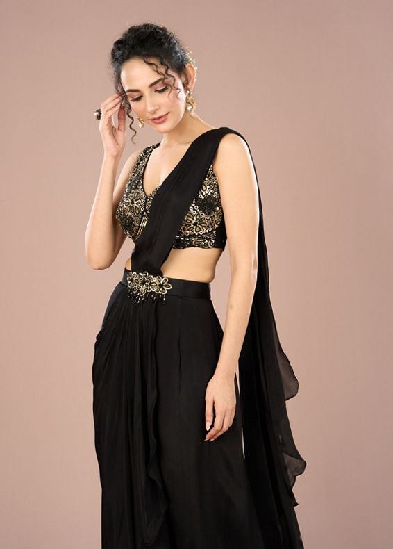 Mohey Women Ethereal Black Indo Western Ensemble