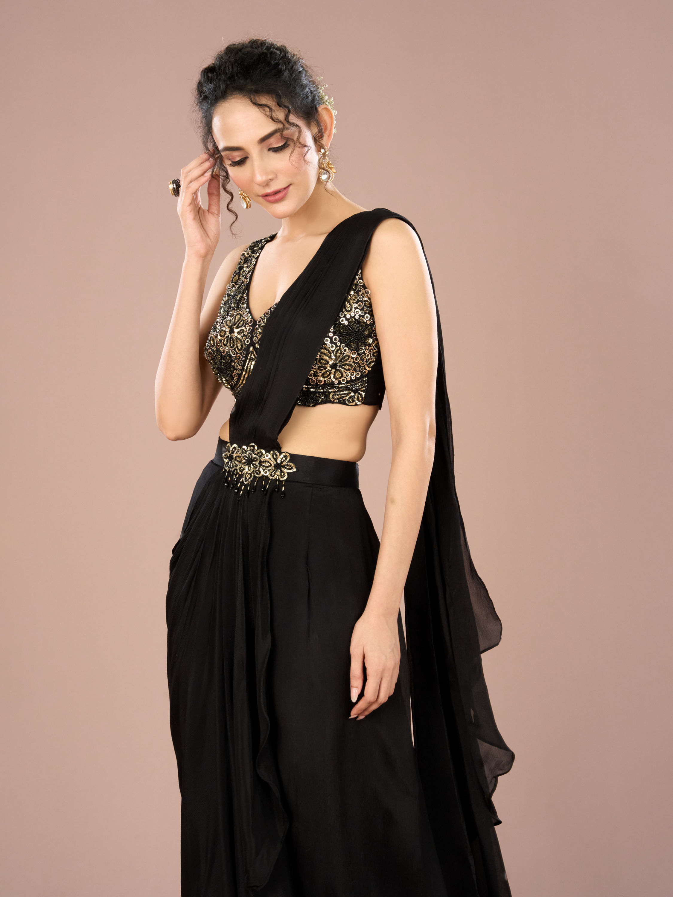 Mohey Women Ethereal Black Indo Western Ensemble
