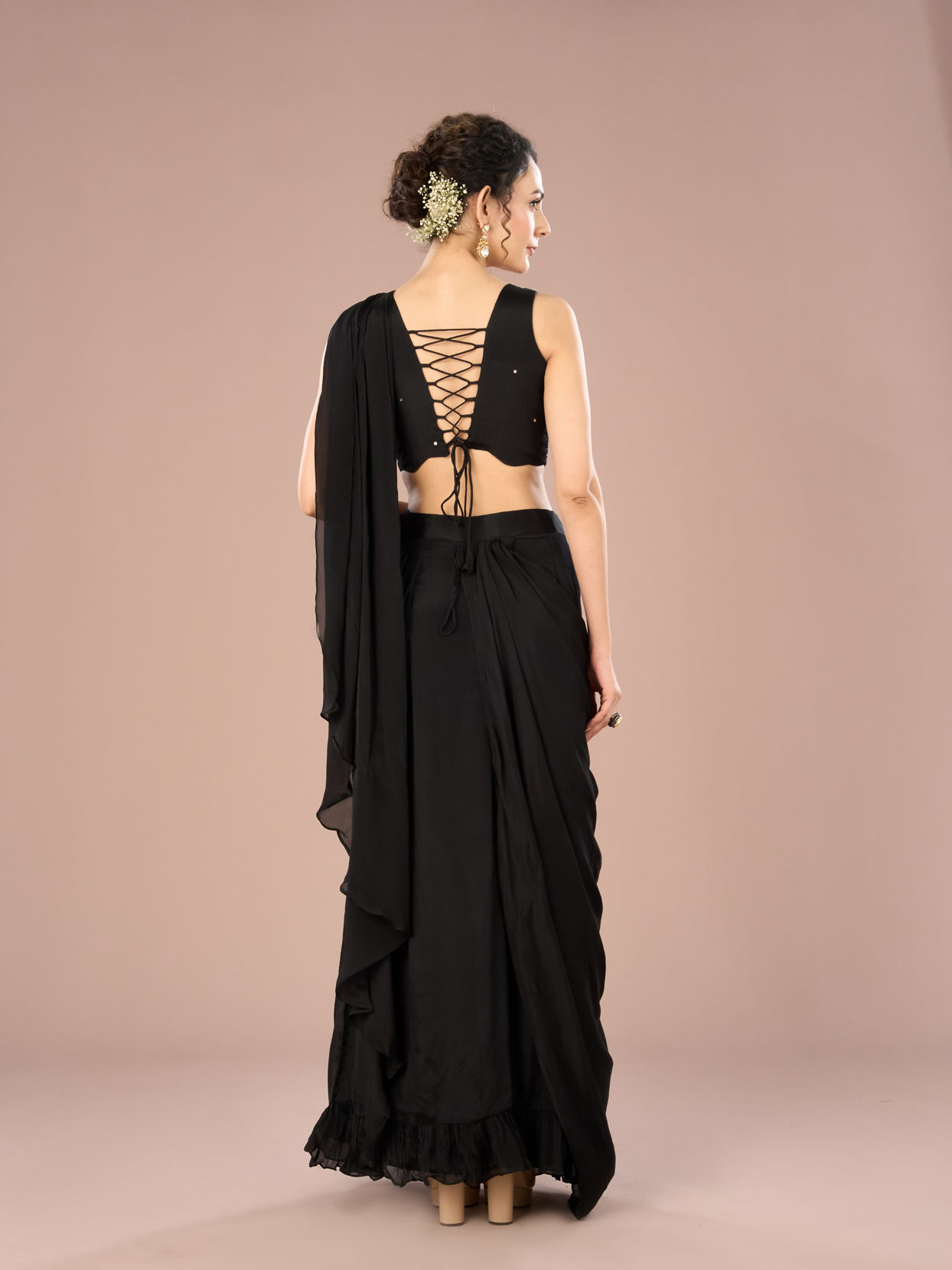 Mohey Women Ethereal Black Indo Western Ensemble