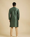Manyavar Men Forest Green Sequinned Embroidered Bel Buti Patterned Kurta Set