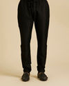 Manyavar Men Wine Self Design Kurta With Black Churidar