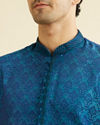 alt message - Manyavar Men Feroze Self Design Kurta Set image number 1