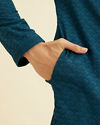 Manyavar Men Berry Blue Chikankari Kurta Set