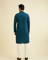 alt message - Manyavar Men Berry Blue Chikankari Kurta Set image number 5