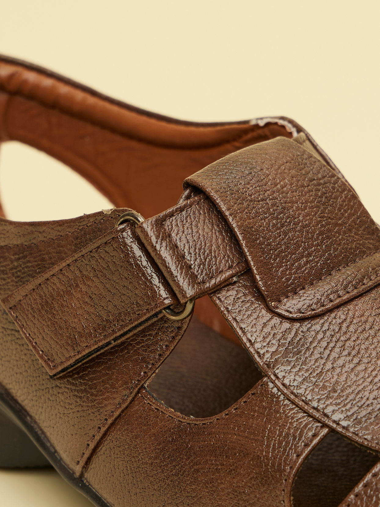 Manyavar Men Brown Faux Leather Sandals