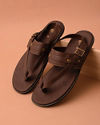 Deep Mahogany Brown Ethnic Sandals image number 4