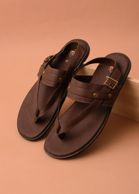 Deep Mahogany Brown Ethnic Sandals image number 4