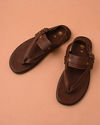 Deep Mahogany Brown Ethnic Sandals image number 1